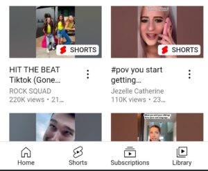 YouTube shorts video